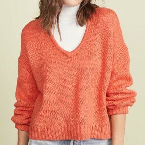 Madewell Modern Orange Balloon Sleeve Knit Sweater Size XS